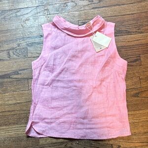 Luntico sleeveless pink linen top